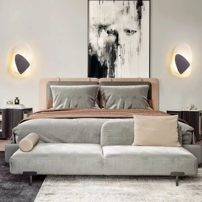 Glazen LED-wandlamp met ijzeren basis – Zwart of goud | Warm, koud of 3-kleuren licht