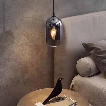 Modern Pendant Lamp – Glass & Iron, 1 or 3 Heads, Dimmable