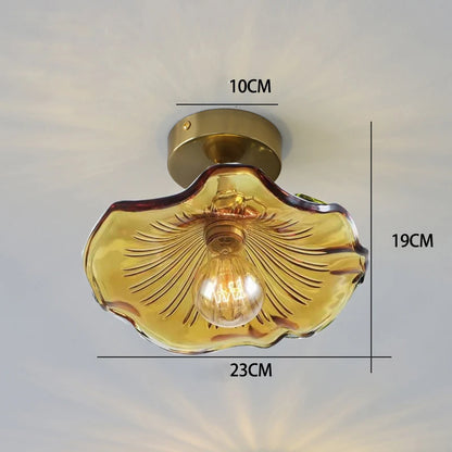 Flower Glass Pendant Lamp - Copper Ceiling Chandelier