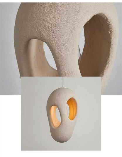Wabi-Sabi Resin Pendant Light - Modern Sculptural Hanging Lamp