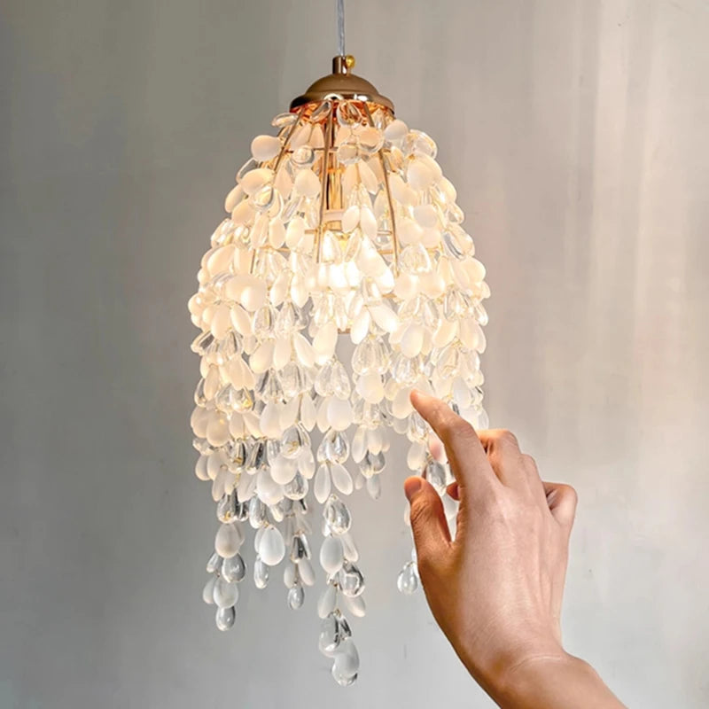 Crystal Bead Pendant Lamp - Octagonal Design