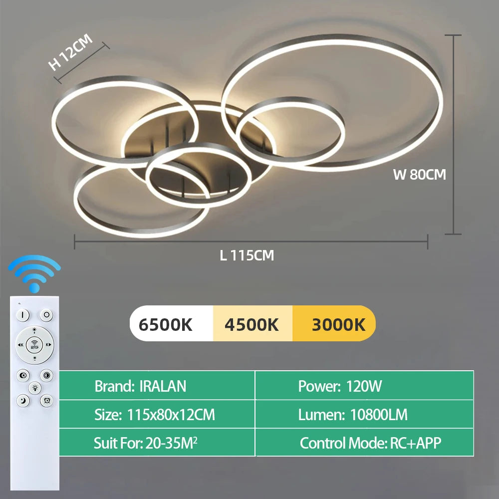 Modern LED Ceiling Chandelier - Dimmable Multi-Head Design