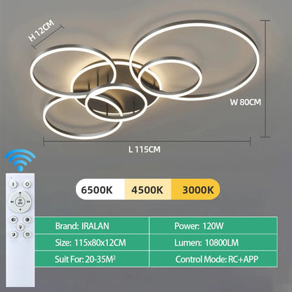 Modern LED Ceiling Chandelier - Dimmable Multi-Head Design