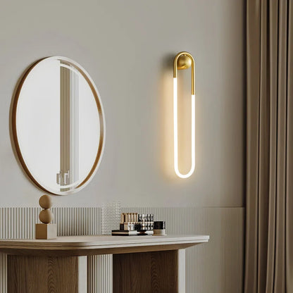 U-vormige led-wandlamp – Art-decodesign | Koper of zwart