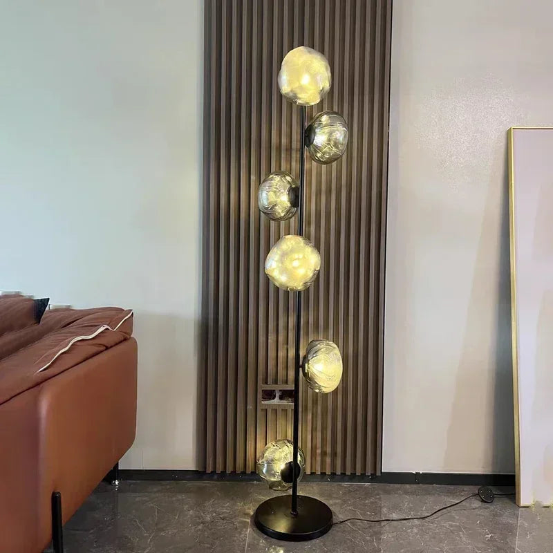 Nordic Glass LED Floor Lamp - Modern Designer Standing Light for Living Room & Bedroom