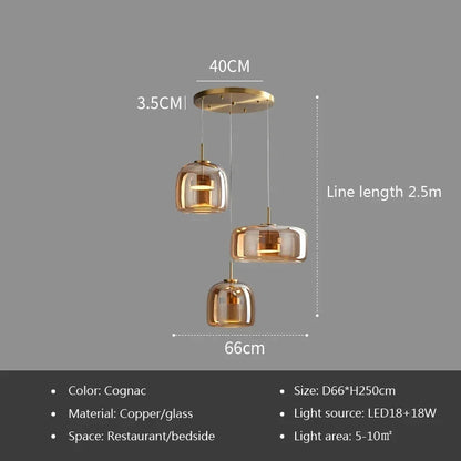 Nordic Glass Pendant Light - Minimalist Luxury Chandelier