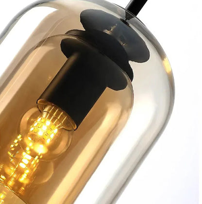 Modern Pendant Lamp – Glass & Iron, 1 or 3 Heads, Dimmable