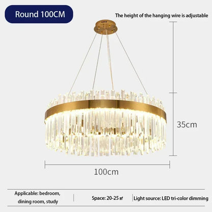 Luxury Crystal Chandelier - Nordic Modern Gold Pendant Light for Living Room & Dining
