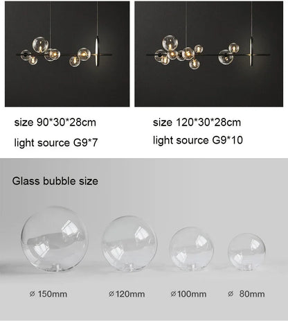 NOSTAGA Glass Circle Pendant Light – LED Chandelier (horizontal)