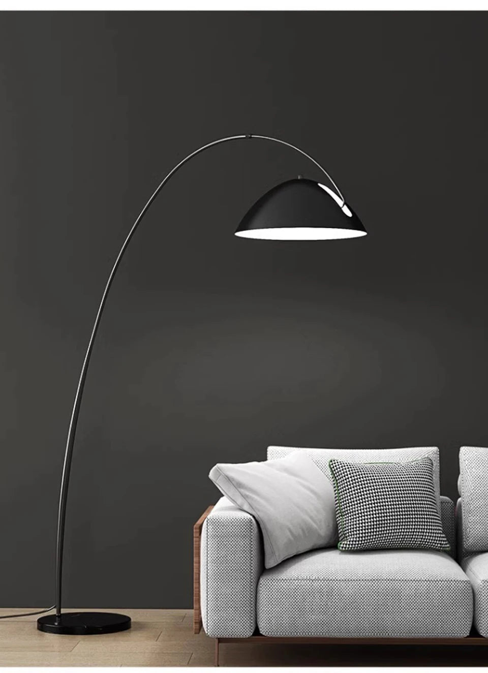 Moderne Scandinavische LED-vloerlamp - driekleurig vishengel ontwerp