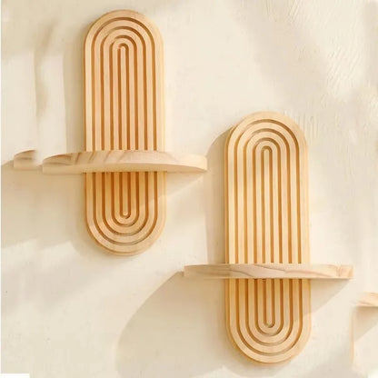 Boho Wooden Wall Shelf