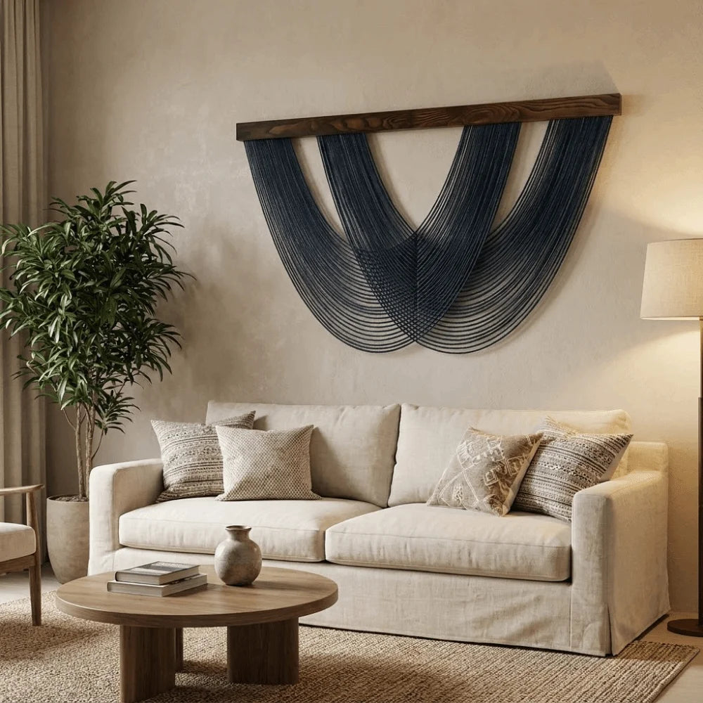 Handwoven Macrame Wall Hanging – Nordic Style, 100 × 60 cm