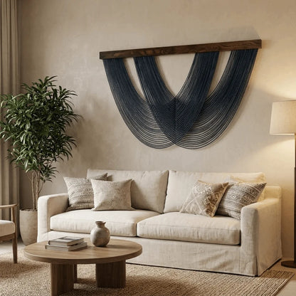 Handwoven Macrame Wall Hanging – Nordic Style, 100 × 60 cm