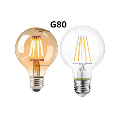 G80 LED Edison Bulb E27 Dimmable 10W Vintage Globe Light Bulb Warm White 2700K Amber Glass Retro Filament Decorative Bulb 220V Energy Saving