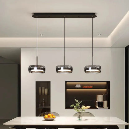 Glass Pendant Light - Modern LED Chandelier for Living & Dining