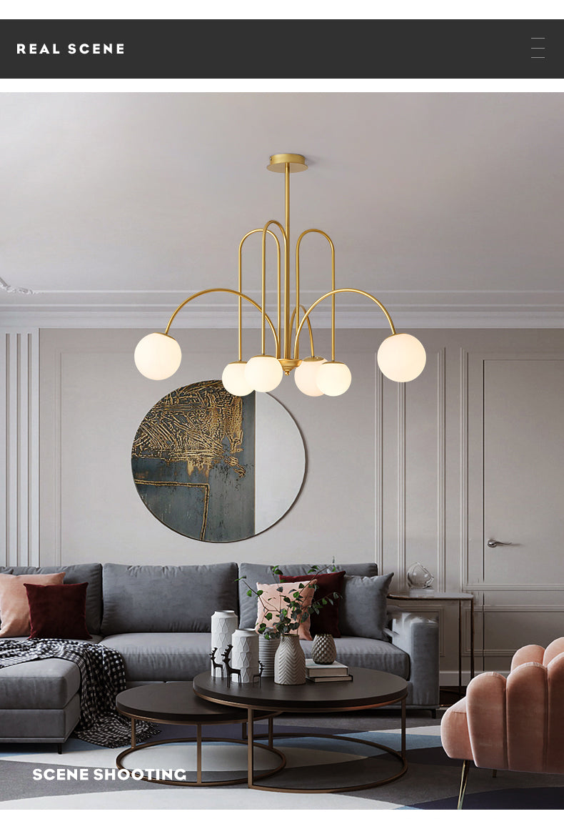 LED Pendant Light Diva - Glass Ball Chandelier