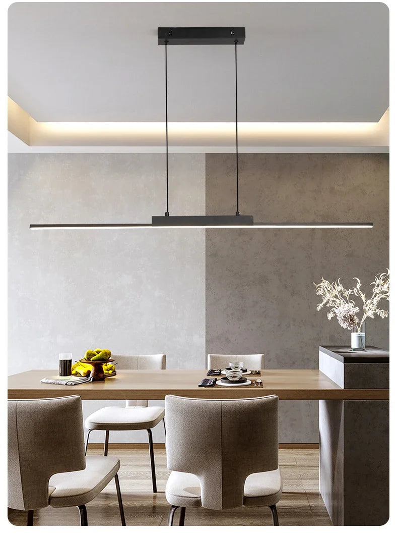 Moderne, schlichte Pendelleuchten für Esszimmer und Küche, lange Kronleuchter, Pendelleuchten für Wohnzimmer, Wohnbereich