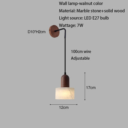 Luxury Marble Pendant Light - Natural Stone Wabi-Sabi LED Lamp