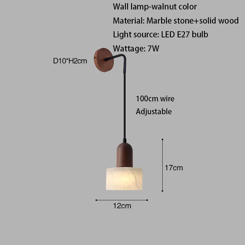 Luxury Marble Pendant Light - Natural Stone Wabi-Sabi LED Lamp