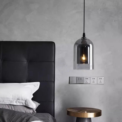 Modern Pendant Lamp – Glass & Iron, 1 or 3 Heads, Dimmable