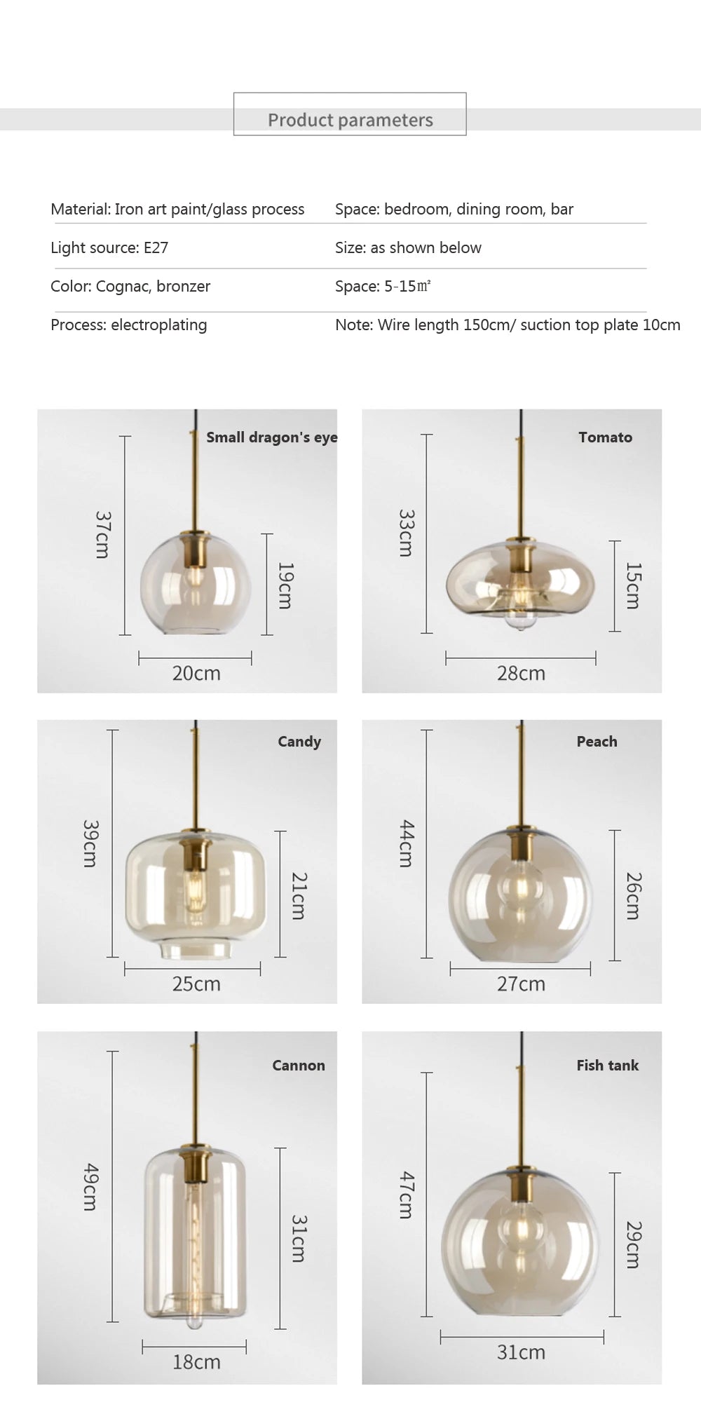 Nordic Loft Glass Stone Pendant Light - Industrial Design