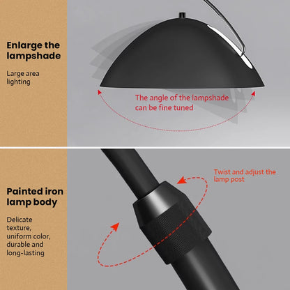 Moderne Scandinavische LED-vloerlamp - driekleurig vishengel ontwerp