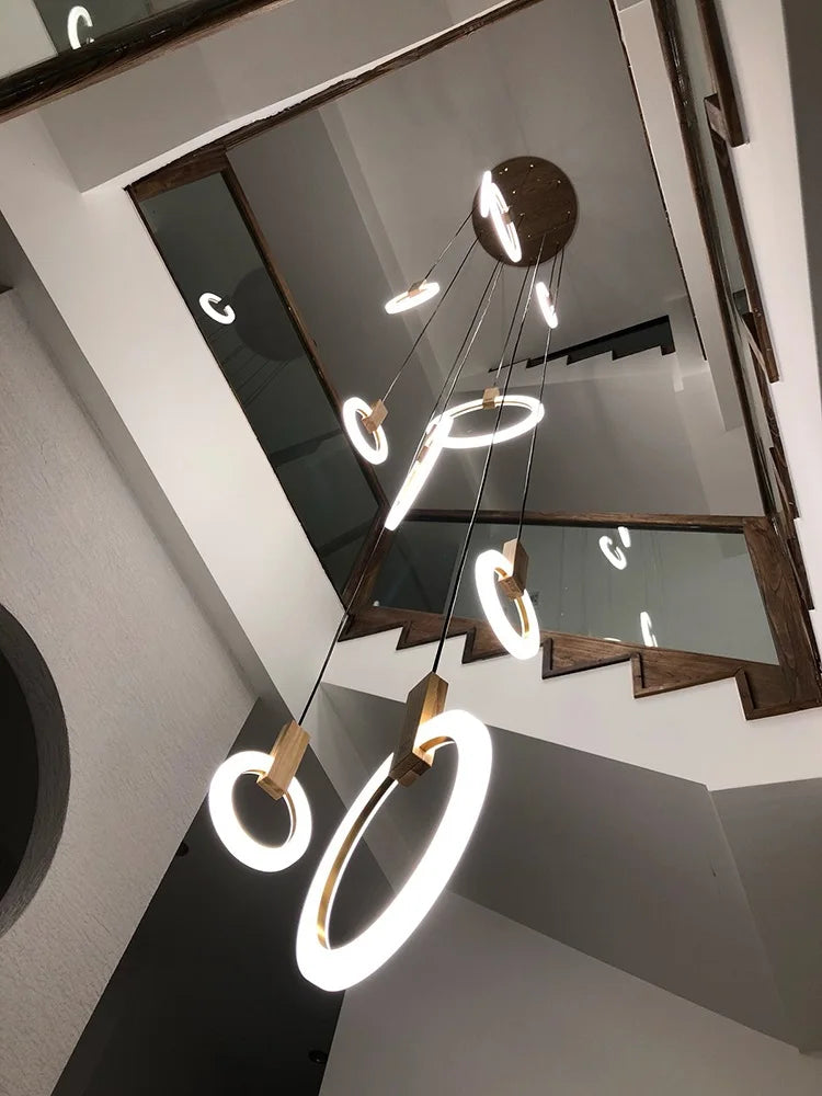 Wooden Ceiling Chandelier - Modern Pendant Light for Living Room, Bedroom & Dining Room