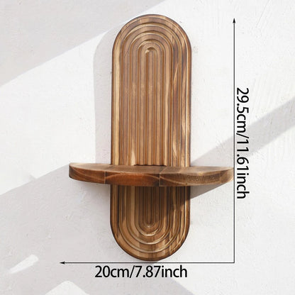Boho Wooden Wall Shelf