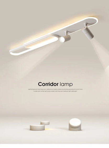 Dimbare LED Plafondlamp met Spotlight – 60/80/100/120 cm | Zwart, Wit of Goud