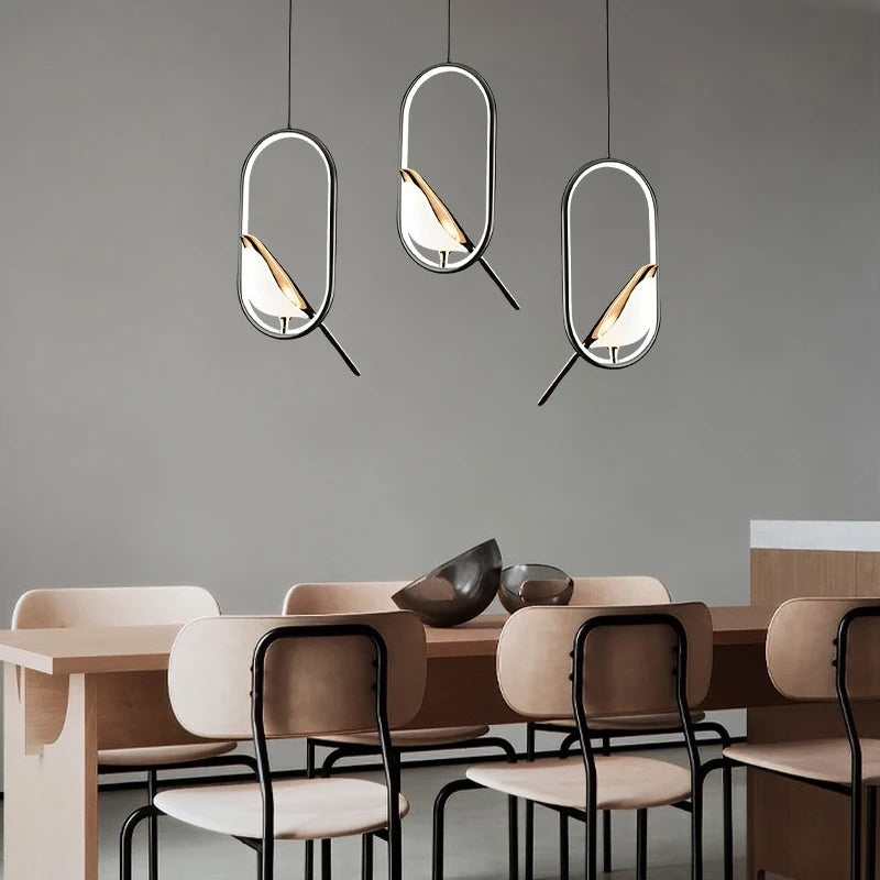 Magpie Bird LED Pendant Lamp - Modern Nordic Design