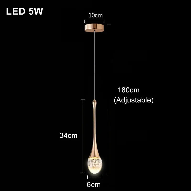 Modern Bubble Crystal Pendant Light — 1, 2 or 3 Head
