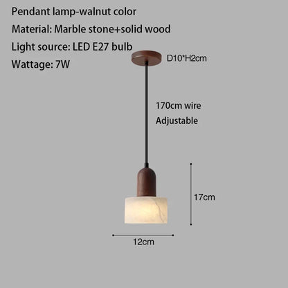Luxury Marble Pendant Light - Natural Stone Wabi-Sabi LED Lamp
