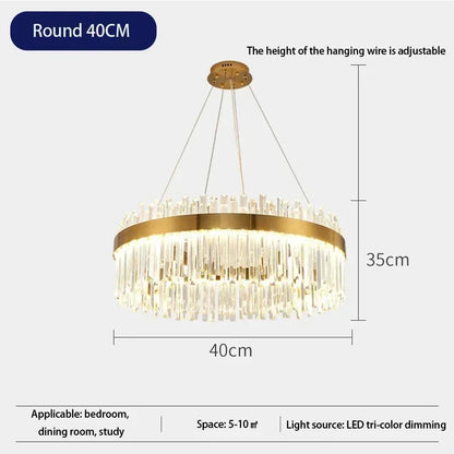 Luxury Crystal Chandelier - Nordic Modern Gold Pendant Light for Living Room & Dining
