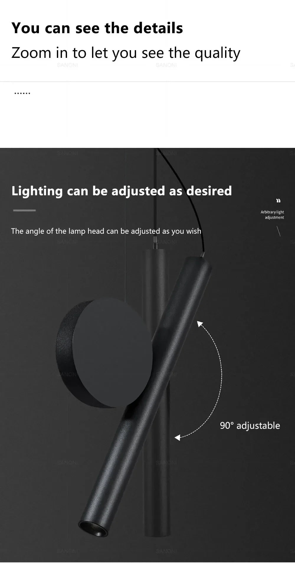 Moderne LED Hanglamp met Verstelbaar Snoer – Zwart Aluminium