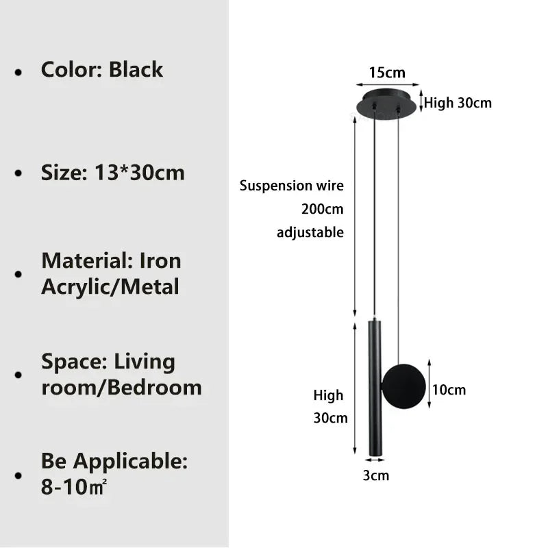 Moderne LED Hanglamp met Verstelbaar Snoer – Zwart Aluminium