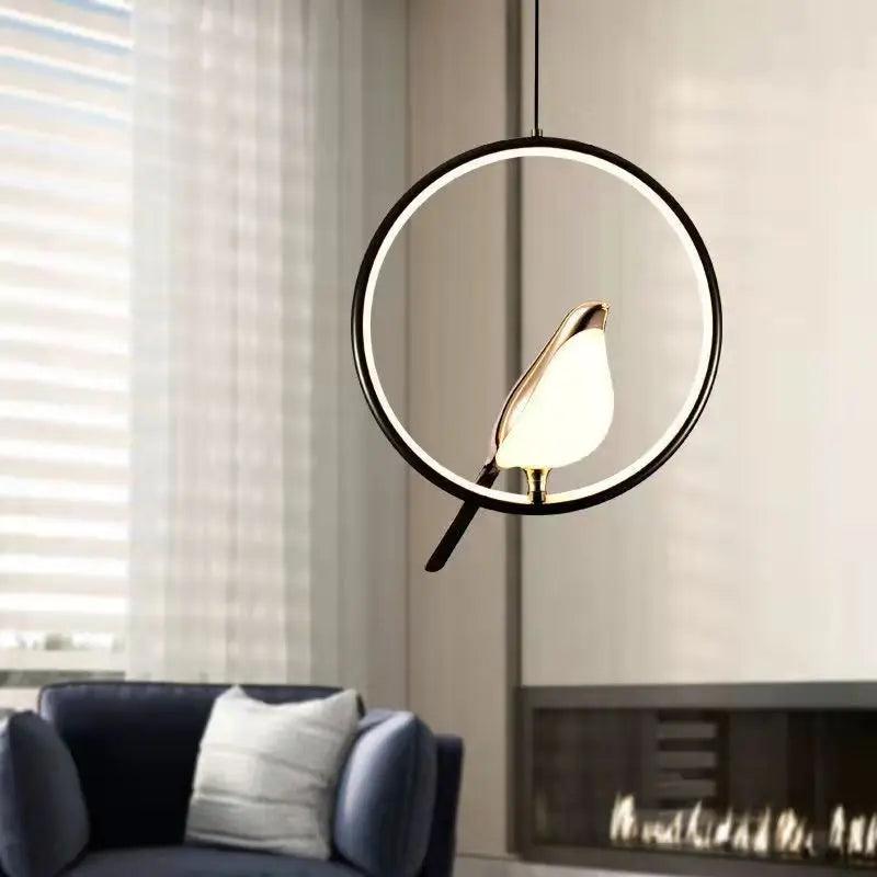 Magpie Bird LED Pendant Lamp - Modern Nordic Design