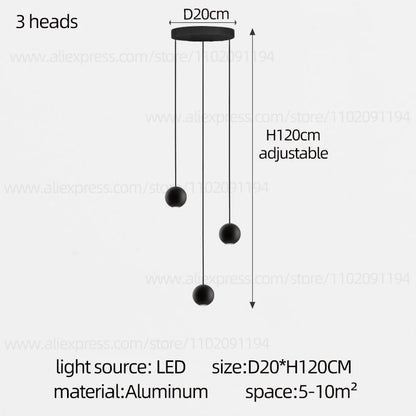 Modern LED Circular Pendant Chandelier - Multi-Light Stairwell Fixture
