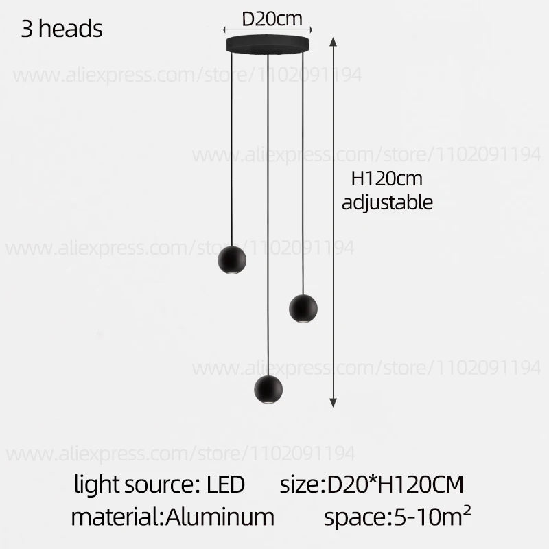 Modern LED Circular Pendant Chandelier - Multi-Light Stairwell Fixture