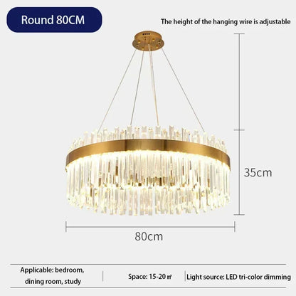 Luxury Crystal Chandelier - Nordic Modern Gold Pendant Light for Living Room & Dining