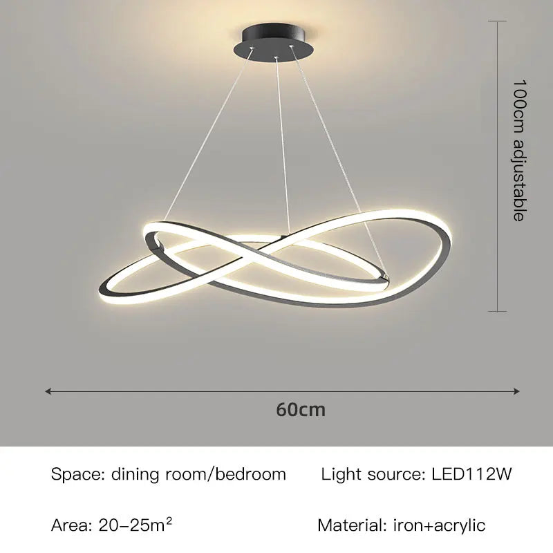 NIMBUS LED Pendant Light – Modern Dimmable Chandelier for Dining Room & Bedroom | 50–60 cm