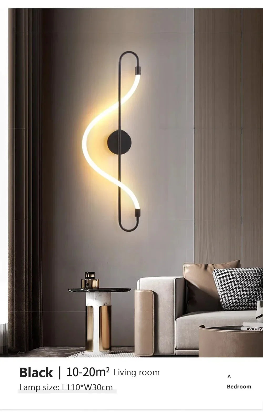 Moderne LED-Wandleuchte – Wandleuchte aus goldfarbenem Aluminium