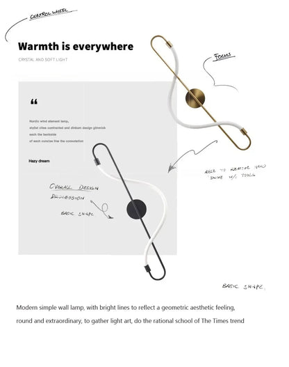 Moderne LED-Wandleuchte – Wandleuchte aus goldfarbenem Aluminium