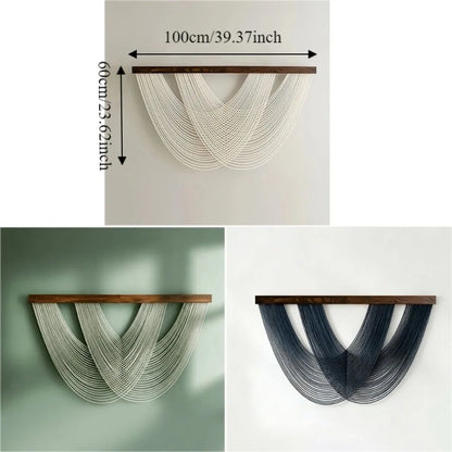 Handwoven Macrame Wall Hanging – Nordic Style, 100 × 60 cm