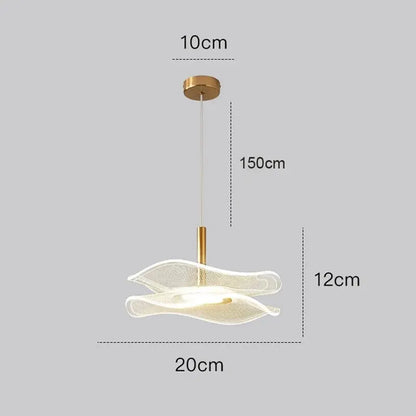 Lotus Leaf LED Pendant Light - Modern Gold Acrylic Ceiling Lamp