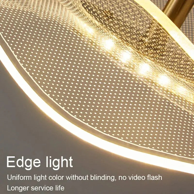 Lotus Leaf LED Pendant Light - Modern Gold Acrylic Ceiling Lamp