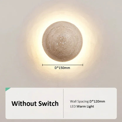 Nordic Limestone Wall Lamp - Natural Stone LED Light for Bedroom & Corridor