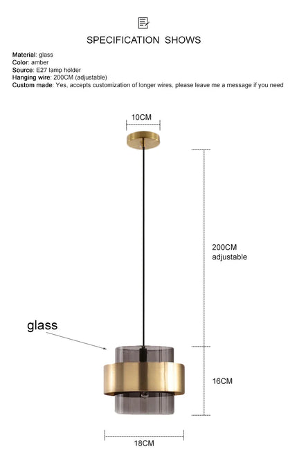 Moderne Glas-Pendelleuchte – Bernsteinfarbener Designer-Kronleuchter für Esszimmer und Küche