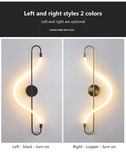 Moderne LED-Wandleuchte – Wandleuchte aus goldfarbenem Aluminium