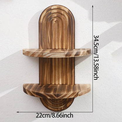 Boho Wooden Wall Shelf