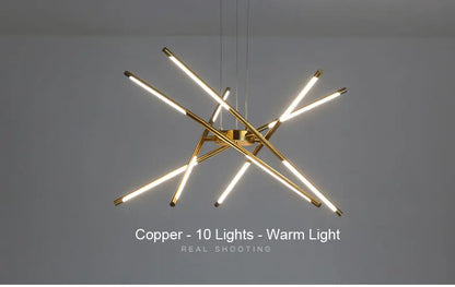 LED Tube Hanglamp - 12 Lichts - Zwart